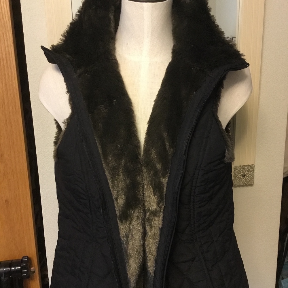 Reversible faux fur vest